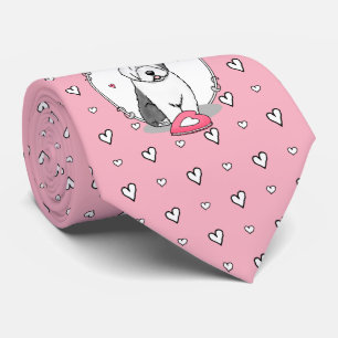 Rosa Valentine Alte englische Schafhunde Hund Grau Krawatte