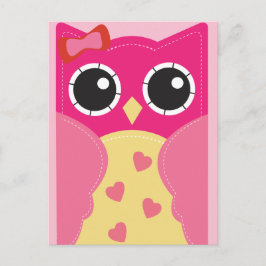 Rosa Valentine Auwl Classroom Cards für Kinder Feiertagspostkarte