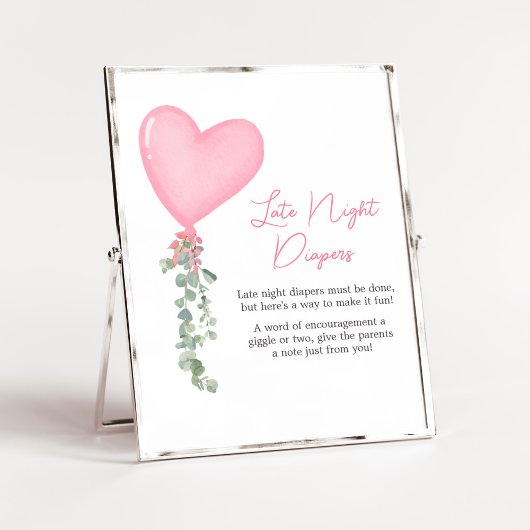 Rosa Valentine Ballon Spätnachtswellen Poster