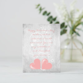 Rosa Valentine Hearts Flat Note Card Mitteilungskarte