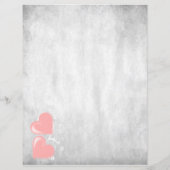 Rosa Valentine Hearts Personalisiertes Papierblatt (Rückseite)