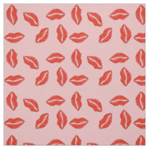 Rosa Valentine Lips Kiss Liebe Lipstick Kisses Stoff