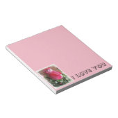Rosa Valentine-Rose Notizblock (angewinkelt)