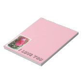 Rosa Valentine-Rose Notizblock (Rotiert)
