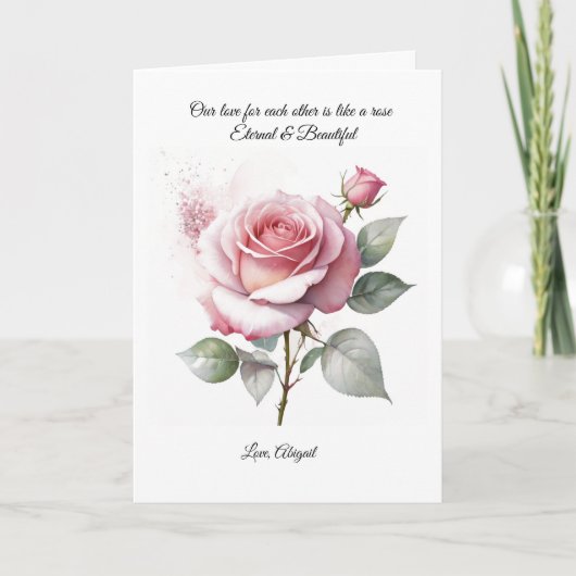 Rosa Valentinenkarte für sie Feiertagskarte (Vorderseite)