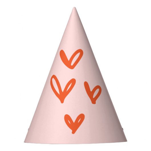 Rosa Valentiner Themed Party Hat mit Herz Partyhütchen (Vorderseite)