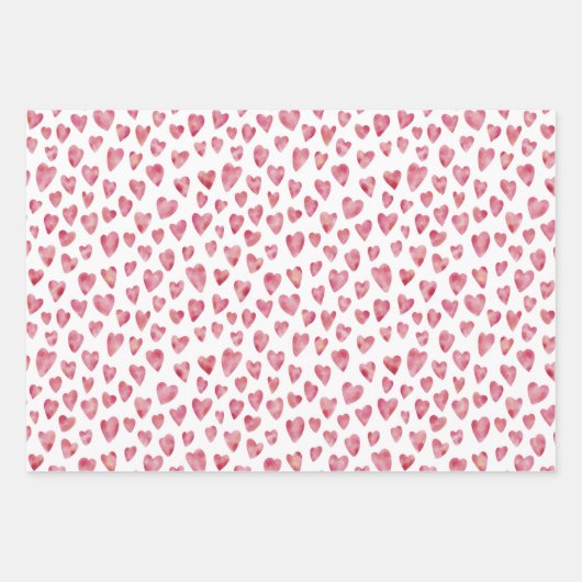 Rosa Valentinerherz Geschenkpapier Set (Vorderseite 3)