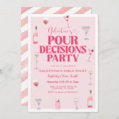 Rosa Valentine's Galentine's Girls Night Party Einladung (Vorne/Hinten)