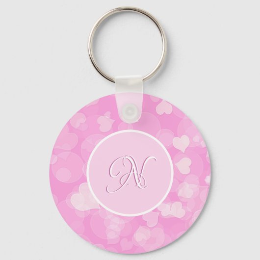 Rosa Valentine's Hearts Geschenk. Text Schlüsselanhänger (Vorderseite)