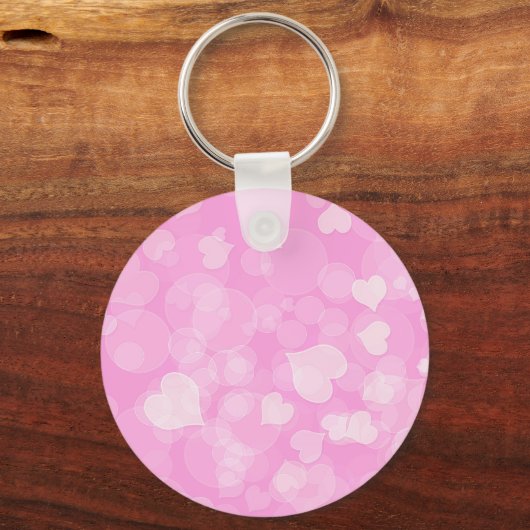 Rosa Valentine's Hearts Geschenk. Text Schlüsselanhänger (Rückseite)