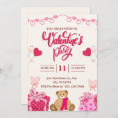 Rosa Valentinische Party Einladung (Vorne/Hinten)