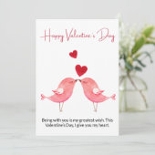 Rosa Valentinkarte Feiertagskarte (Stehend Vorderseite)