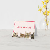 Rosa Valentinkarte von den Katzen Karte (Gelbe Blume)