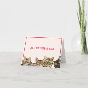 Rosa Valentinkarte von den Katzen Karte
