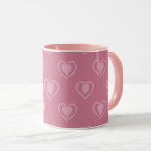 Rosa Valentinsherz-Kaffeetasse Tasse (VorderseiteRechts)
