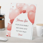 Rosa Valentinstag Brautparty Mimosa Bar Sign Sockelschild (In Situ)