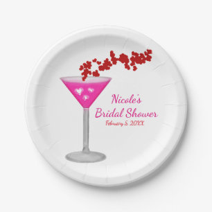 Rosa Valentinstag-Cocktail-Kundengeburtstagsfeier Pappteller