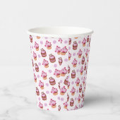 Rosa Valentinstag-Cupcake   Pappbecher (Rechts)