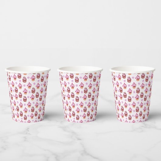 Rosa Valentinstag-Cupcake   Pappbecher (Multi)