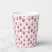 Rosa Valentinstag-Cupcake   Pappbecher (Vorderseite)