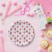 Rosa Valentinstag-Cupcake Pappteller (Party)