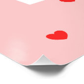 Rosa Valentinstag-Fotoposter mit roten Herzen Poster (Ecke)