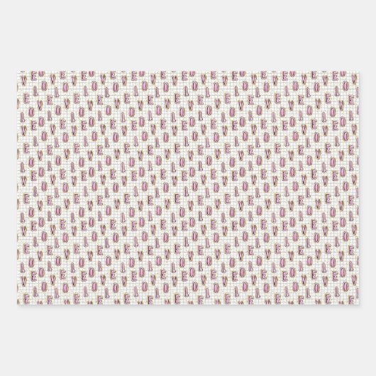 Rosa Valentinstag Geschenkpapier Set (Vorderseite 3)