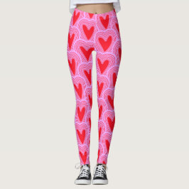 Rosa Valentinstag Herz drucken Leggings