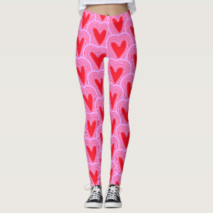 Rosa Valentinstag Herz drucken Leggings