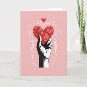 Rosa Valentinstag-Herz Karte für den geliebten Men