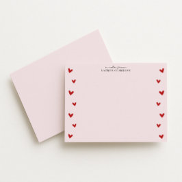 Rosa Valentinstag-Herz-Rahmen-Notizkarte Einladung