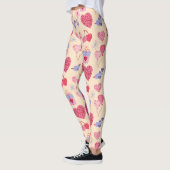 Rosa Valentinstag-Icon-Muster Leggings (Links)