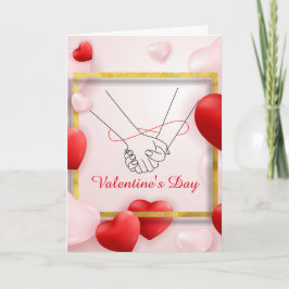 Rosa Valentinstag Liebe geklappte Urlaubskarte Feiertagskarte