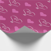 Rosa Valentinstag Liebe Herz Geschenkpapier (Ecke)