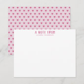 Rosa Valentinstag-Notizkarte Einladung (Vorne/Hinten)
