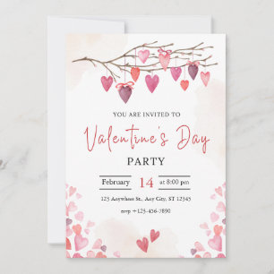 Rosa Valentinstag-Party-Karte Feiertagskarte