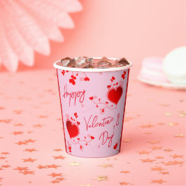 Rosa - Valentinstag Party Rotes Herz Pappbecher