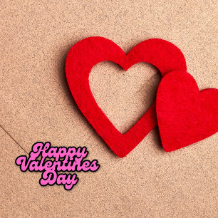 Rosa Valentinstag Schriftart EX KLEINEN Aufkleber