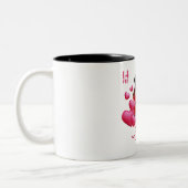 rosa Valentinstag Zweifarbige Tasse (Links)