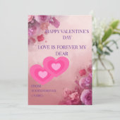 Rosa Valentinstagskarte | Elegant Romantisch Karte (Stehend Vorderseite)