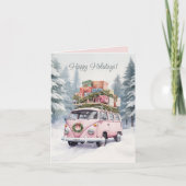 Rosa Vanagon Faltkarte Feiertagskarte (Vorderseite)