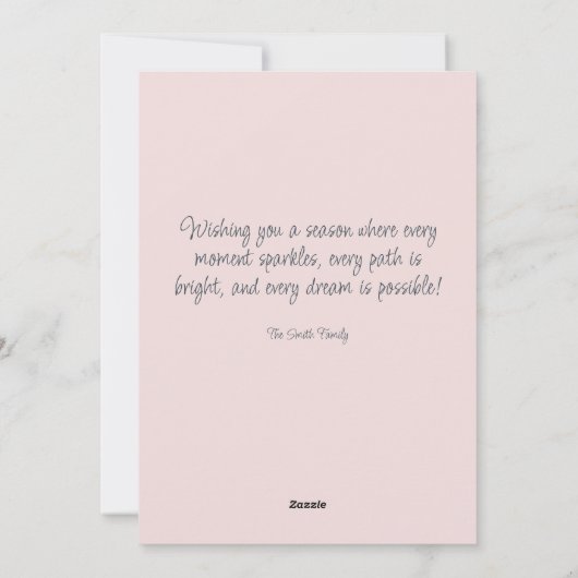 Rosa Vanagon Ferienwohnung Feiertagskarte (Rückseite)