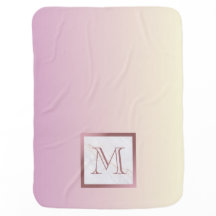 Rosa Vanilla Gradient Rose Goldmarmor Monogramm