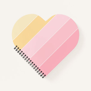 Rosa Vanille Gelb Weiß Gestreift Elegant Modern Notizblock