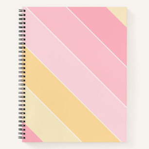 Rosa Vanille Gelb Weiß Modern Trendige Gestreifte Notizblock