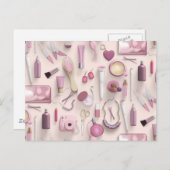 Rosa Vanity-Tabelle Postkarte (Vorne/Hinten)