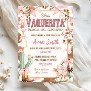 Rosa Vaquerita Spanische Babyparty Einladung