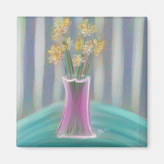 Rosa Vase Bouquet Originelle Kunst Magnet