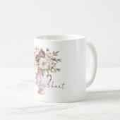 Rosa Vasenvase Schokoladen-Creme-Blumen Kaffeetasse (VorderseiteRechts)