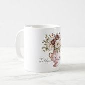Rosa Vasenvase Schokoladen-Creme-Blumen Kaffeetasse (Vorderseite Links)